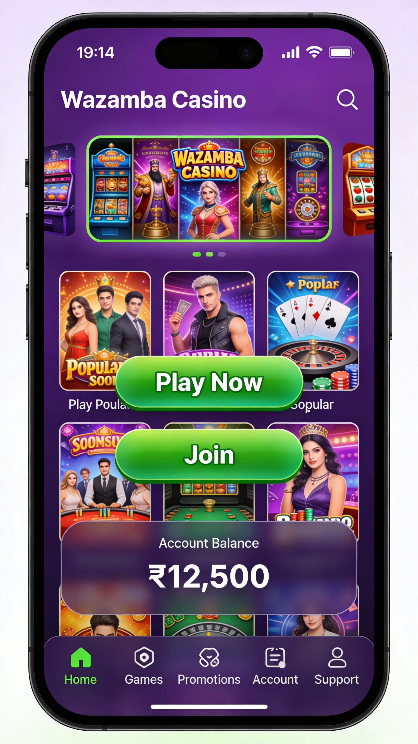 Wazamba Casino Mobile Ansicht